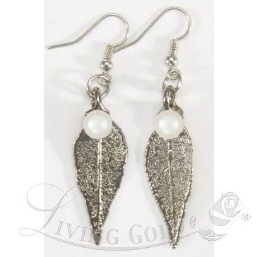Evergreen Earrings in Platinum with Pearl