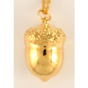 Acorn Pendant / Necklace in 24k Gold