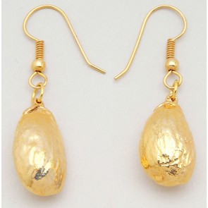 Almond Earrings in 24k Gold
