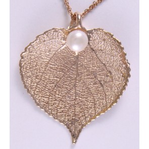 Aspen Pendant / Necklace in Rose Gold with Pearl