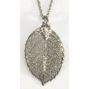 Mini Rose Leaf Pendant / Necklace in Platinum