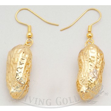 Peanut Earrings in 24k Gold