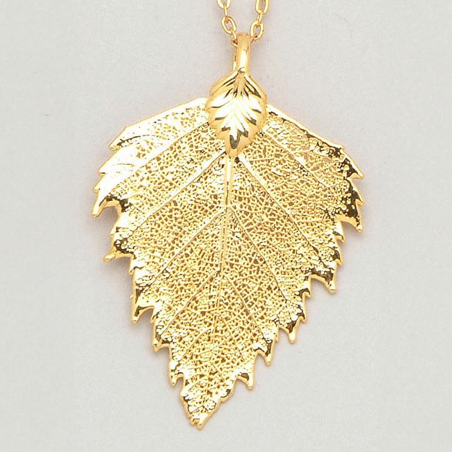 Birch Pendant Necklace in Gold Living Gold
